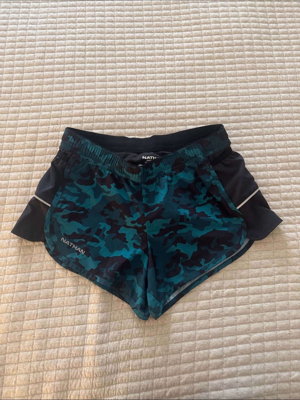 Nathan Women’s Teal Camo Athletic Shorts